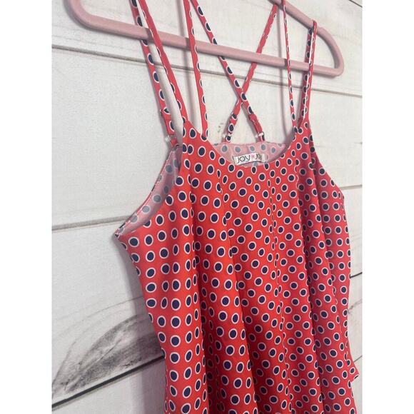 Joy Joy strappy top Red With Blue Polka Dots Est. Size LG - Picture 7 of 7